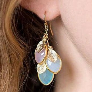 Personalized Birthstone Leaf Earrings