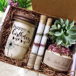 Relaxing Bath Set with Succulent