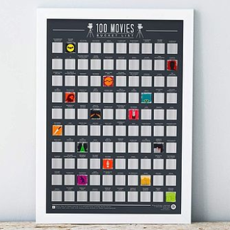 100 Bucket List Movies Scratch Off Poster