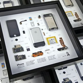 Disassembled iPhone Shadowbox