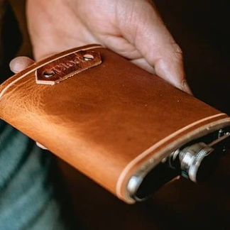 Personalized Leather Flask