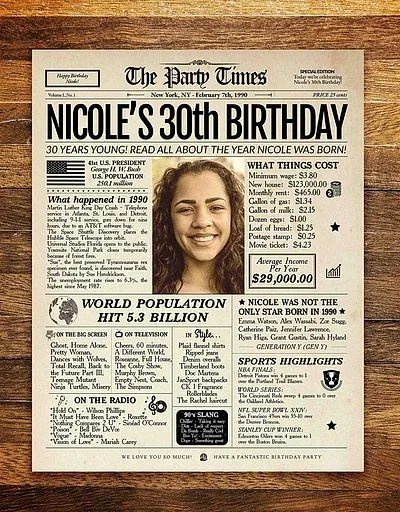 Personalized Newspaper Poster Sign