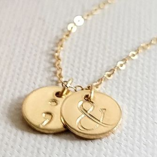 Ampersand and Semicolon Necklace