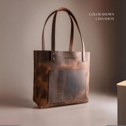 Personalized Leather Tote - Image 2
