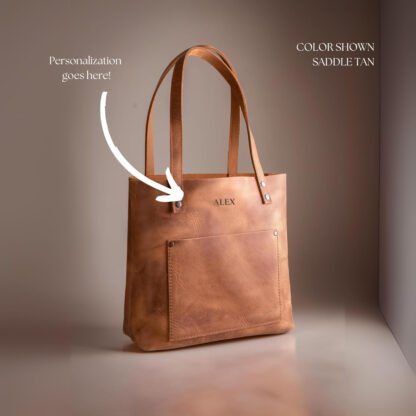 Personalized Leather Tote - Image 5