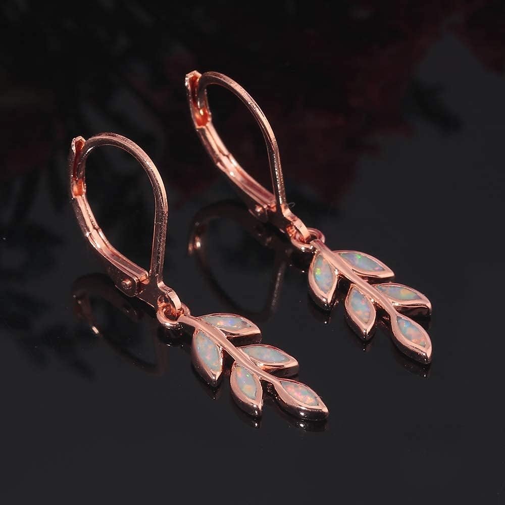 Personalized Birthstone Leaf Earrings - Image 3