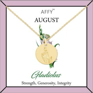 Birth Flower Disc Necklace