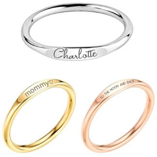 Personalized Skinny Stacking Rings