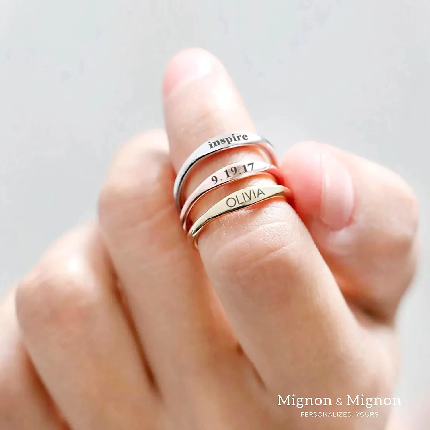 Personalized Skinny Stacking Rings - Image 6