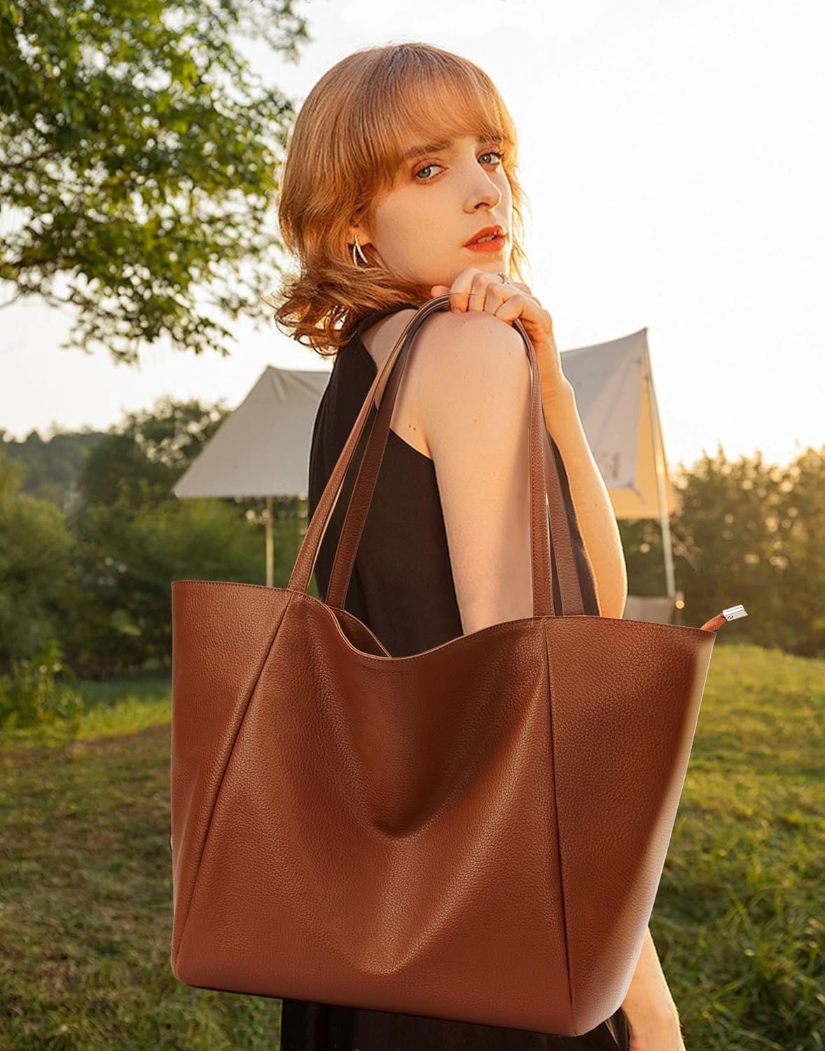 Personalized Oversize Leather Tote - Image 2