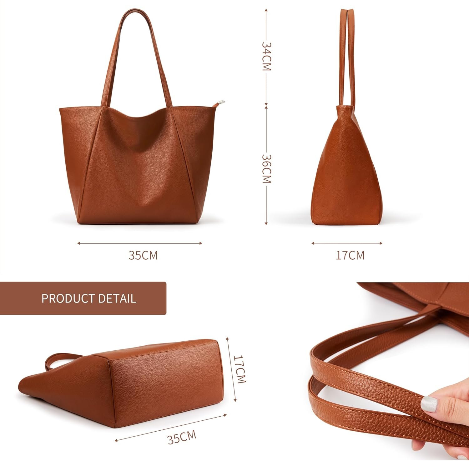Personalized Oversize Leather Tote - Image 6