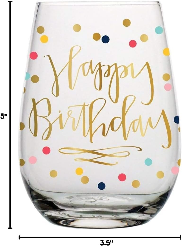Confetti Happy Birthday Wine Glass - Image 2