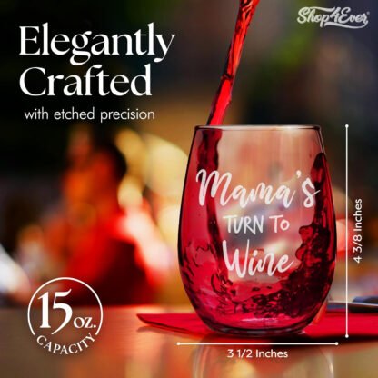 Custom Grandma’s Turn to Wine Funny Glass - Image 3