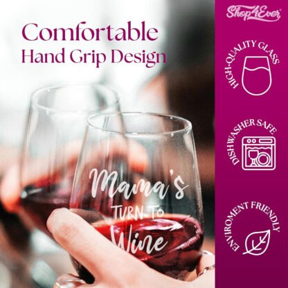 Custom Grandma’s Turn to Wine Funny Glass - Image 4