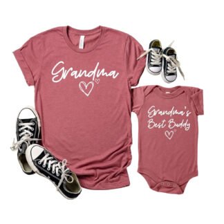 Grandma and Me Matching Shirt and Onesie Set