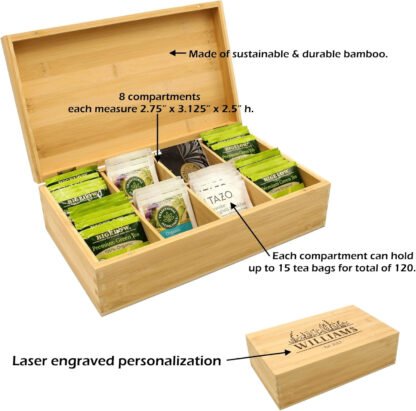 Personalized Tea Organizer Box - Image 4