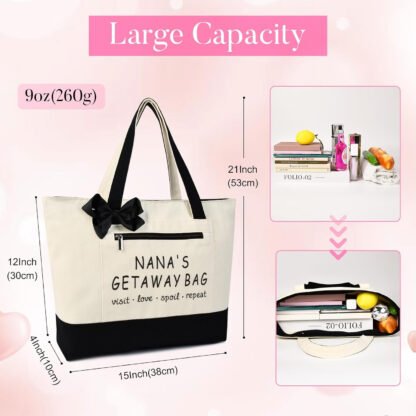 Grandma’s Getaway Bag Zippered Tote - Image 2