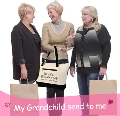 Grandma’s Getaway Bag Zippered Tote - Image 3