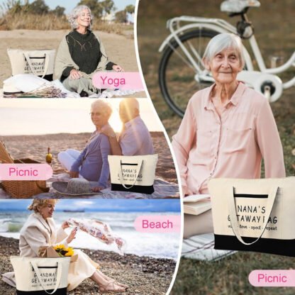 Grandma’s Getaway Bag Zippered Tote - Image 5