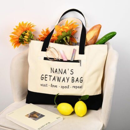 Grandma’s Getaway Bag Zippered Tote - Image 6