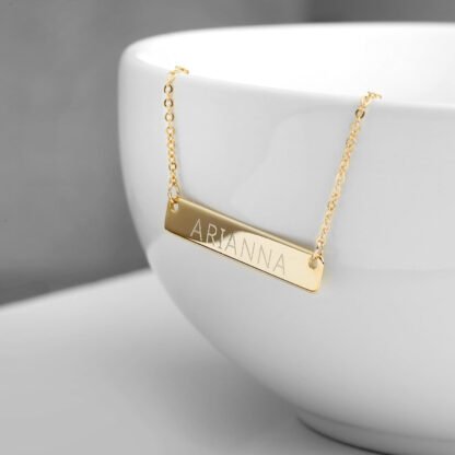 Personalized Birthstone Bar Necklace - Image 3