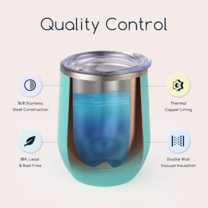Stainless Steel Stemless Wine Glass Tumbler - Image 4