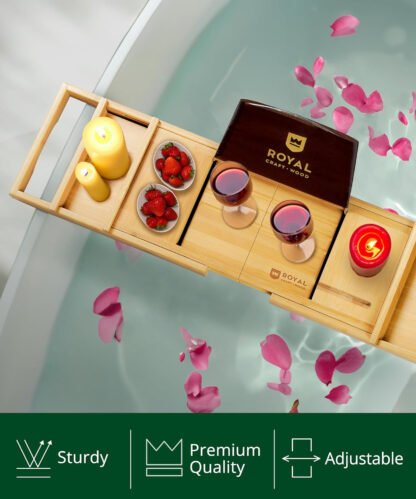 Bamboo Bathtub Caddy Tray - Image 4