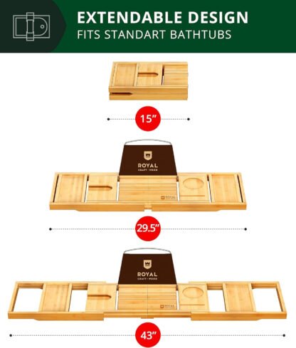 Bamboo Bathtub Caddy Tray - Image 6