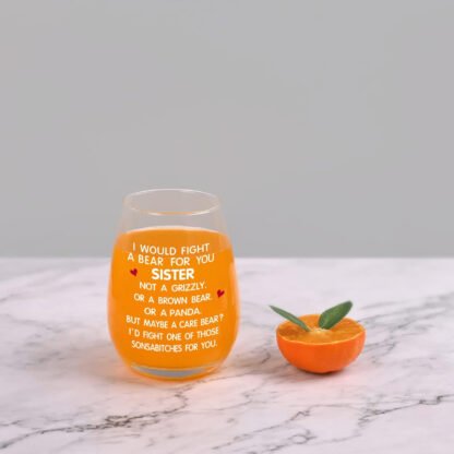 Best F*cking Sister Stemless Wine Glass - Image 3