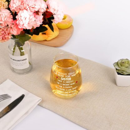 Best F*cking Sister Stemless Wine Glass - Image 4