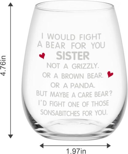 Best F*cking Sister Stemless Wine Glass - Image 7