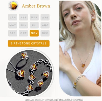 Infinity Love Birthstone Heart Pendant - Image 4