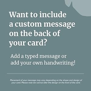 Include a custom message on the back of your card