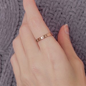 gold ring coordinate date name custom handmade