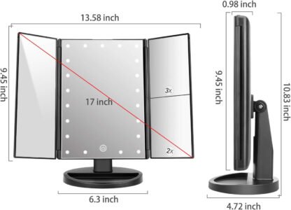 Tri-Fold Lighted Vanity Mirror - Image 3