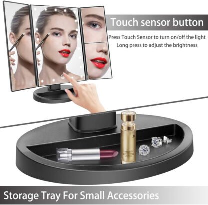 Tri-Fold Lighted Vanity Mirror - Image 6
