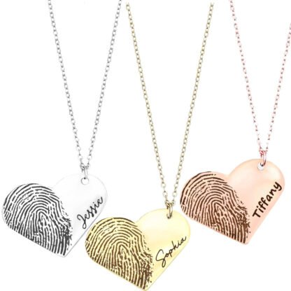 Customized Heart Fingerprint Necklace