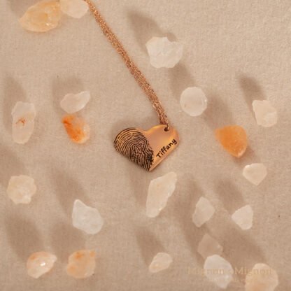 Customized Heart Fingerprint Necklace - Image 3