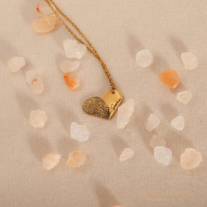 Customized Heart Fingerprint Necklace - Image 4