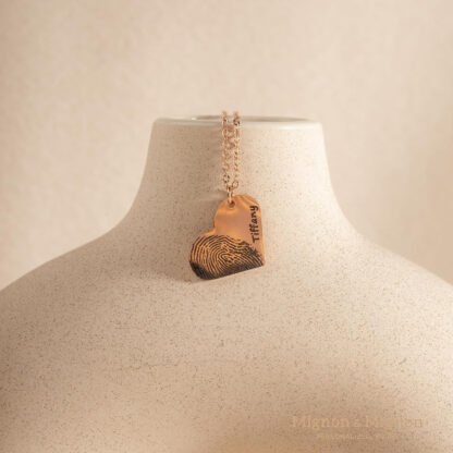 Customized Heart Fingerprint Necklace - Image 8
