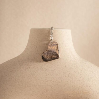 Customized Heart Fingerprint Necklace - Image 9