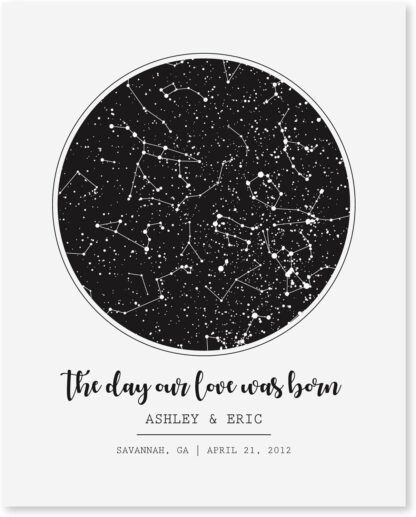Personalized Star Map on Wood