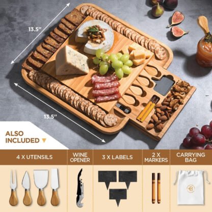 Premium Bamboo Cheese Board Set - Image 3