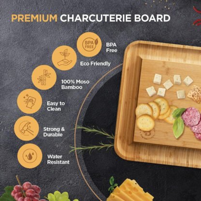 Premium Bamboo Cheese Board Set - Image 8