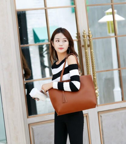 Monogrammed Leather Tote - Image 4