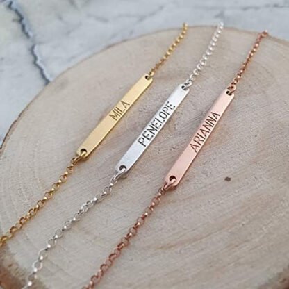 Personalized Skinny Bar Bracelet - Image 2