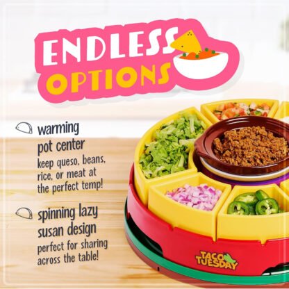 Heated Lazy Susan Taco Topping Bar - Image 3