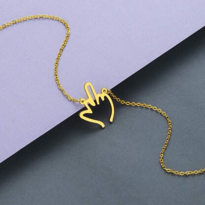 Middle Finger Pendant Necklace - Image 3