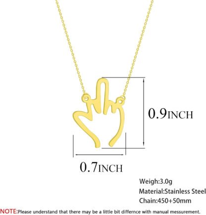 Middle Finger Pendant Necklace - Image 4