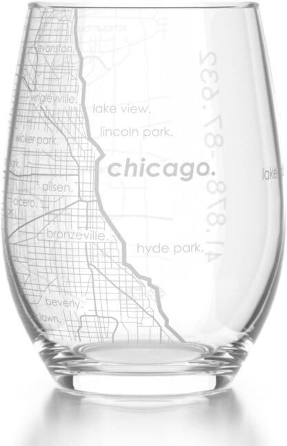 Custom Etched City Map Glass